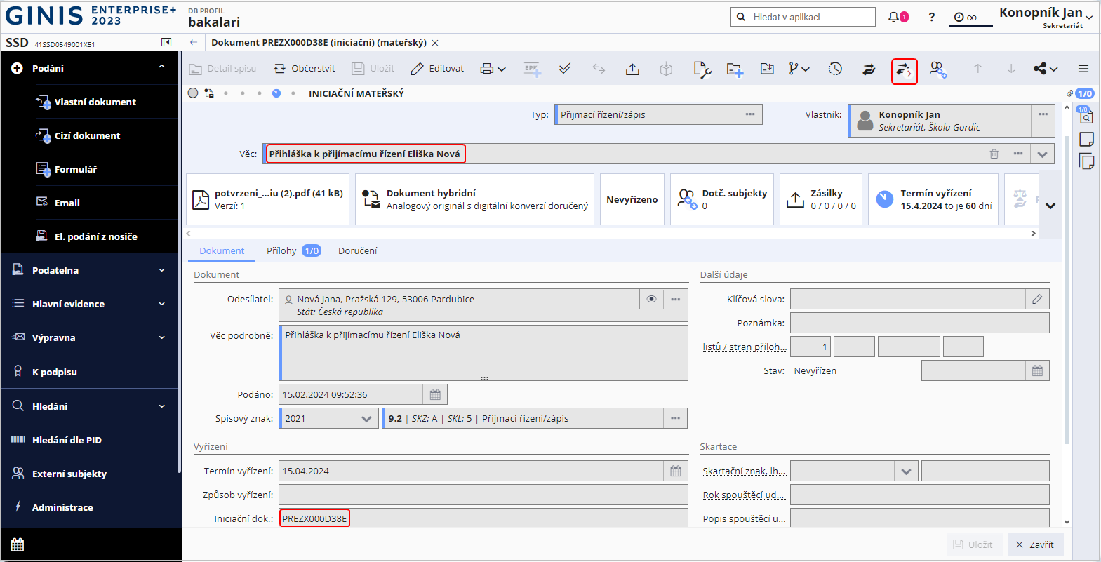Webov Aplikace Spisov Slu ba